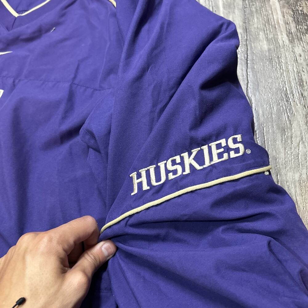 Vintage Y2k Nike Clima-Fit UW Huskies Center Swoosh Windbreaker Sweatshirt XXL - Picture 3 of 6